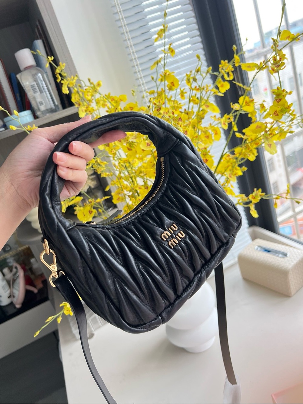 Miu Miu Black Quilted Leather Mini Shoulder Bag